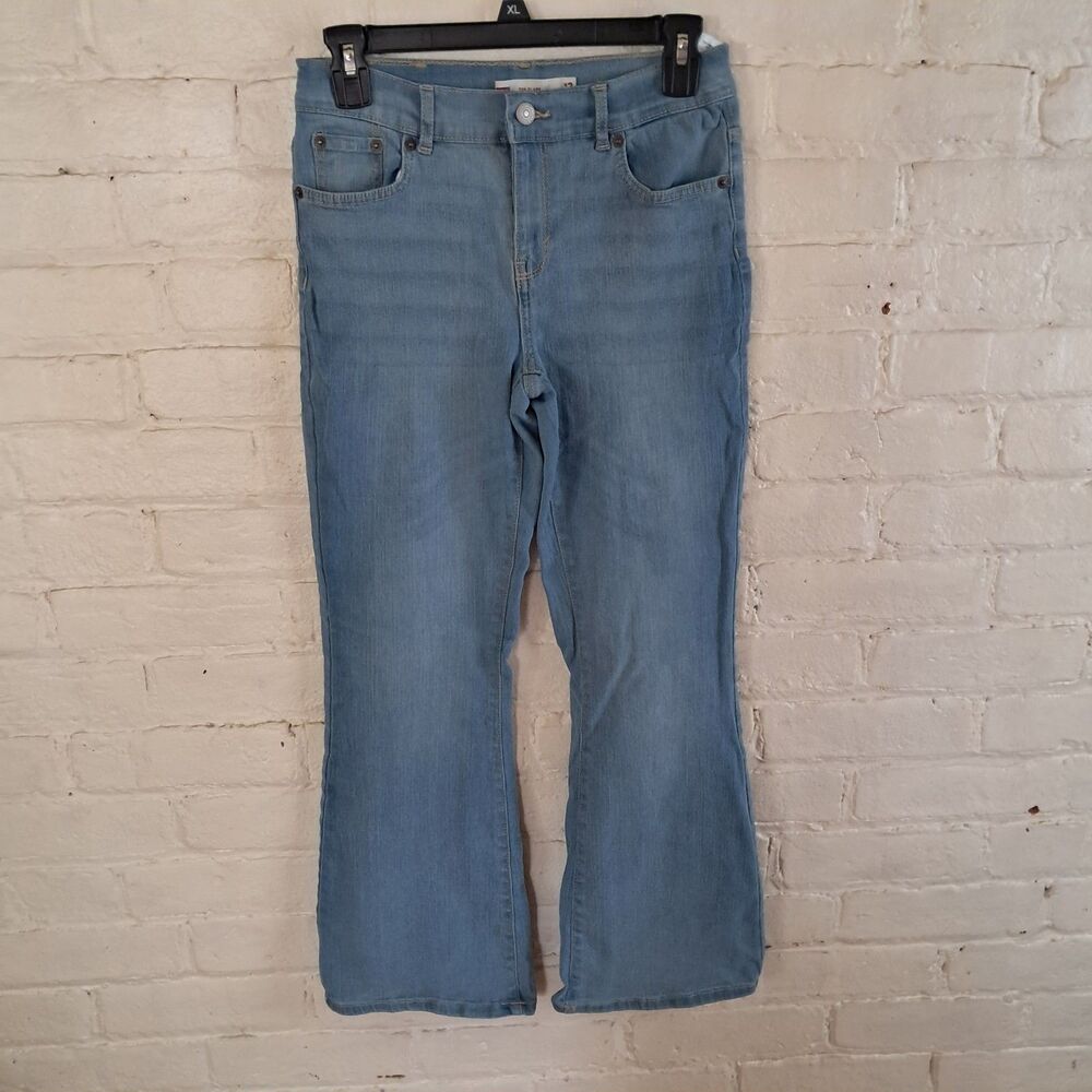 Levis Girls 12 Jeans 726 Flare Light Wash NWOT Adjustable Elastic Wasteband